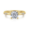 Carroline - 14K Yellow Gold Cushion Cut Diamond Engagement Ring - 0.13 ct