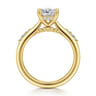 Carroline - 14K Yellow Gold Cushion Cut Diamond Engagement Ring - 0.13 ct