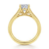 Favola - 14K Yellow Gold Cushion Cut Lotus Diamond Engagement Ring - 0.25 ct
