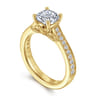 Favola - 14K Yellow Gold Cushion Cut Lotus Diamond Engagement Ring - 0.25 ct
