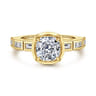 Delphe - 14K Yellow Gold Cushion Cut Diamond Engagement Ring - 0.4 ct