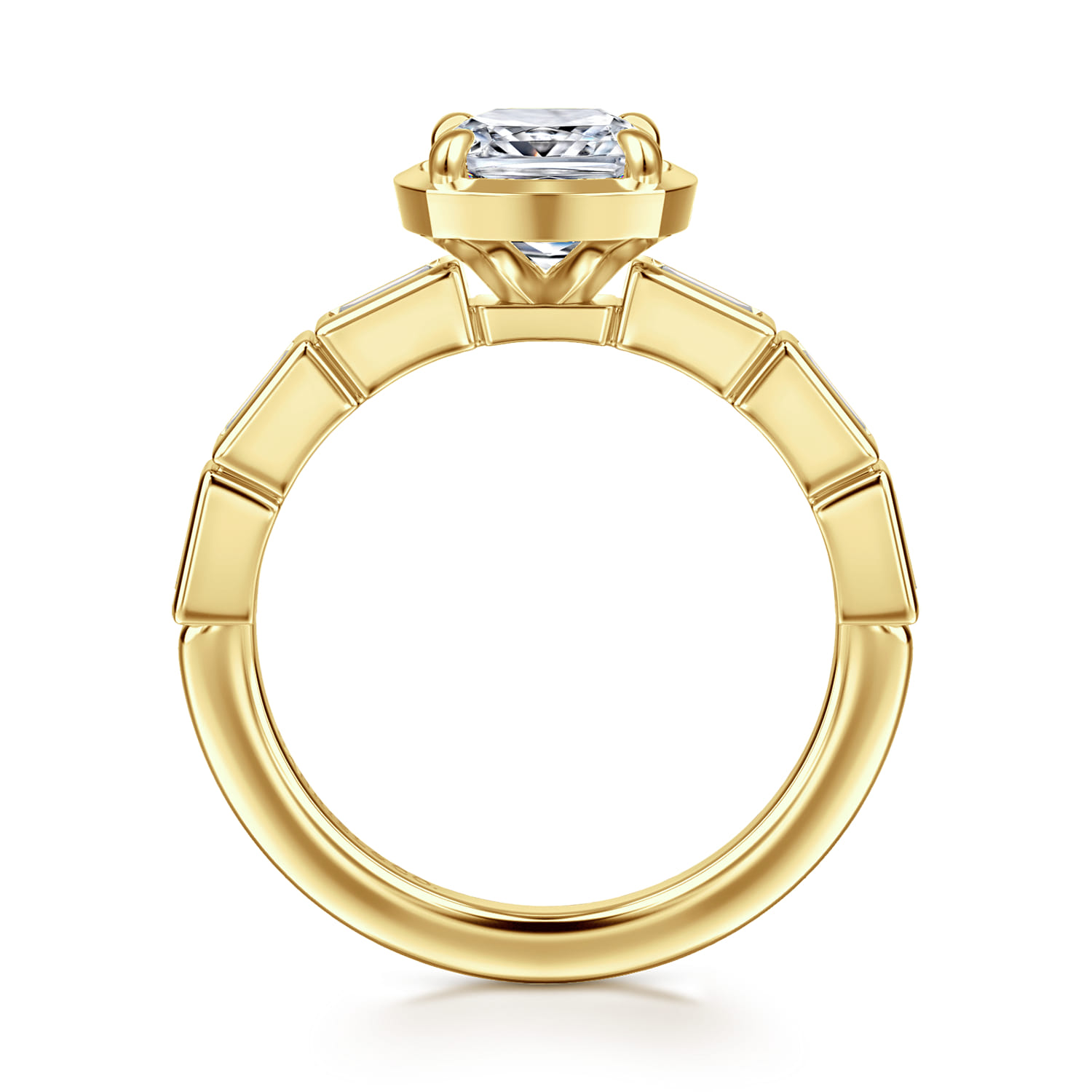 Delphe - 14K Yellow Gold Cushion Cut Diamond Engagement Ring - 0.4 ct - Shot 2