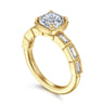 Delphe - 14K Yellow Gold Cushion Cut Diamond Engagement Ring - 0.4 ct