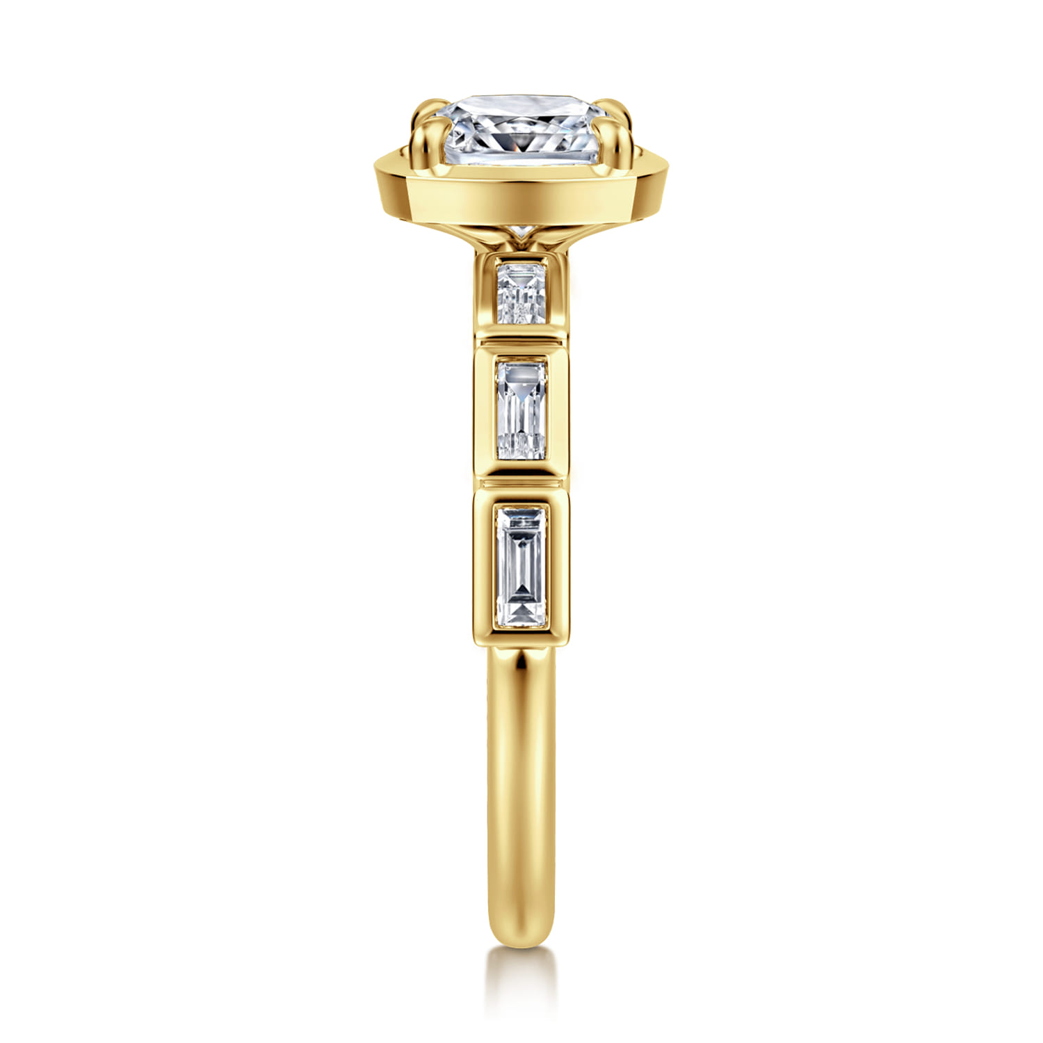 Delphe - 14K Yellow Gold Cushion Cut Diamond Engagement Ring - 0.4 ct - Shot 4