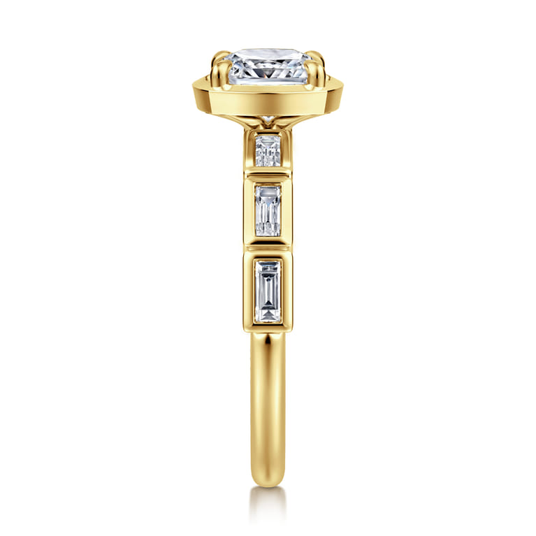 Delphe - 14K Yellow Gold Cushion Cut Diamond Engagement Ring - 0.4 ct - Shot 4