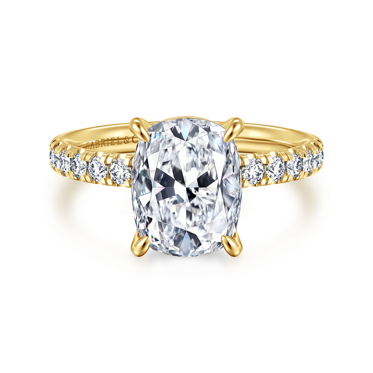 Winslow - 14K Yellow Gold Elongated Cushion Diamond Engagement Ring - 0.35 ct - Shot 1