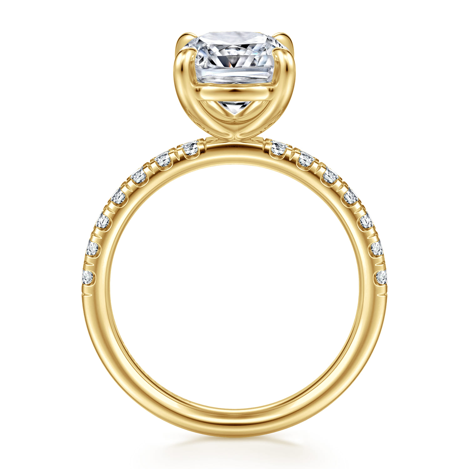 Winslow - 14K Yellow Gold Elongated Cushion Diamond Engagement Ring - 0.35 ct - Shot 2