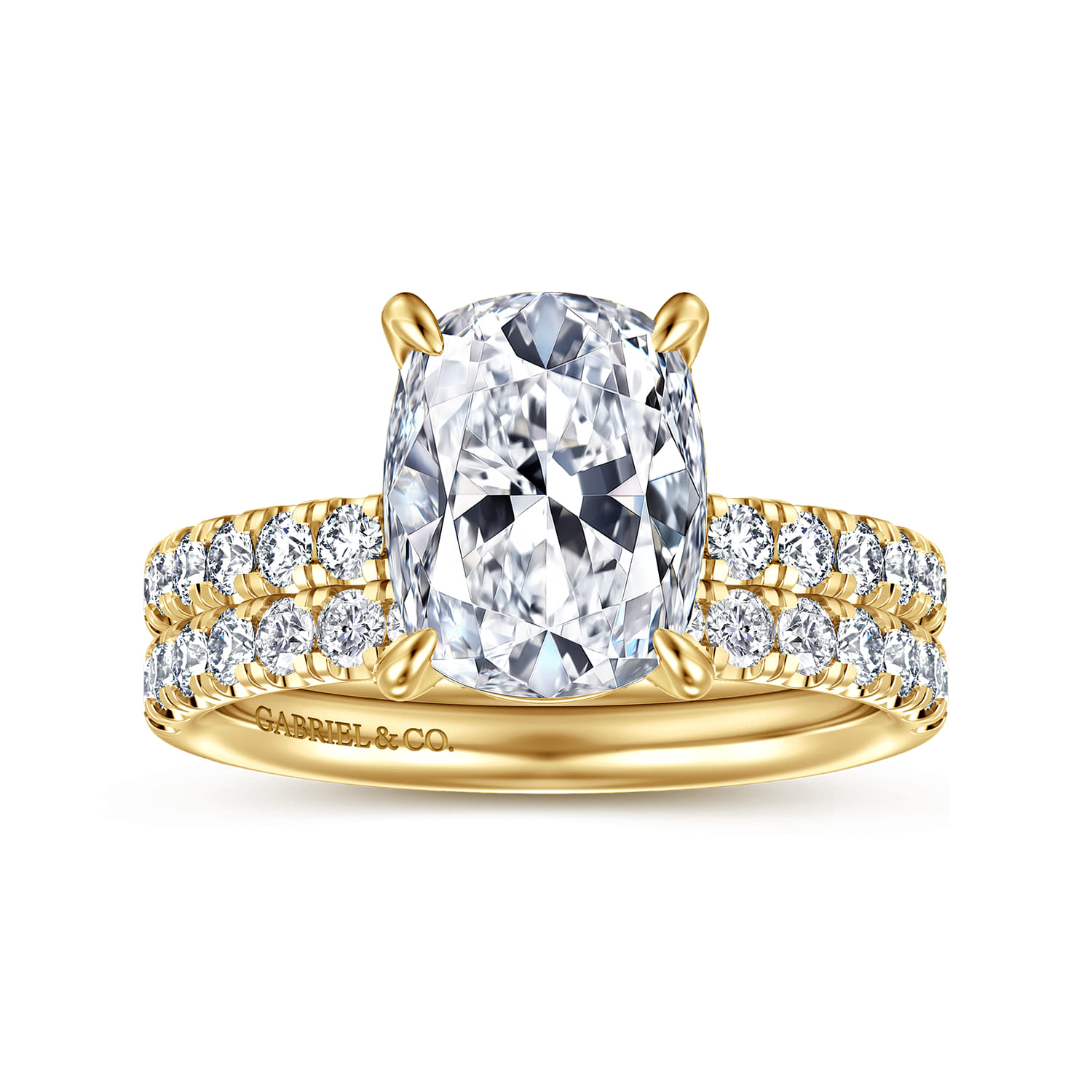 Winslow - 14K Yellow Gold Elongated Cushion Diamond Engagement Ring - 0.35 ct - Shot 4