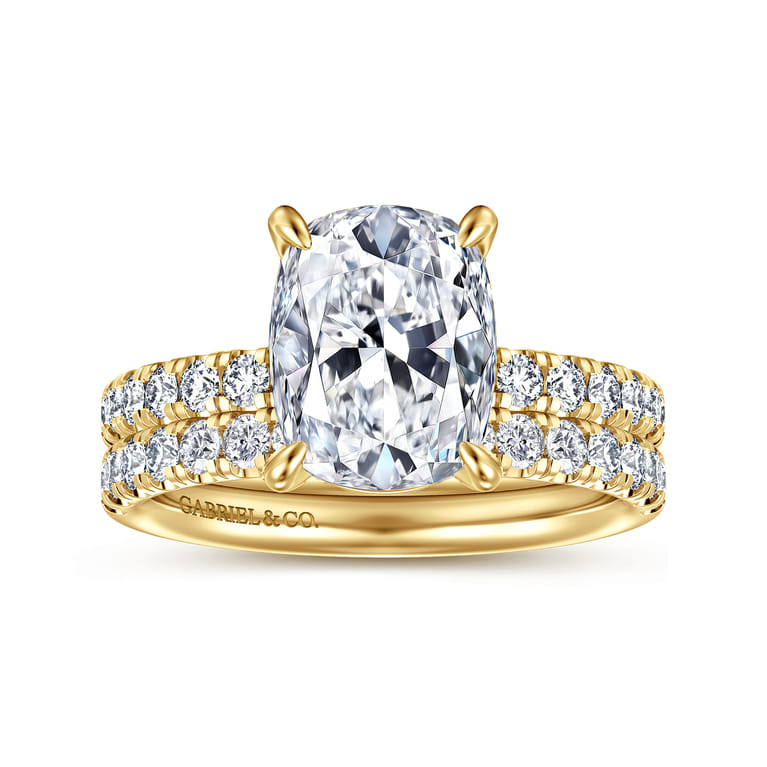 Winslow - 14K Yellow Gold Elongated Cushion Diamond Engagement Ring - 0.35 ct - Shot 4