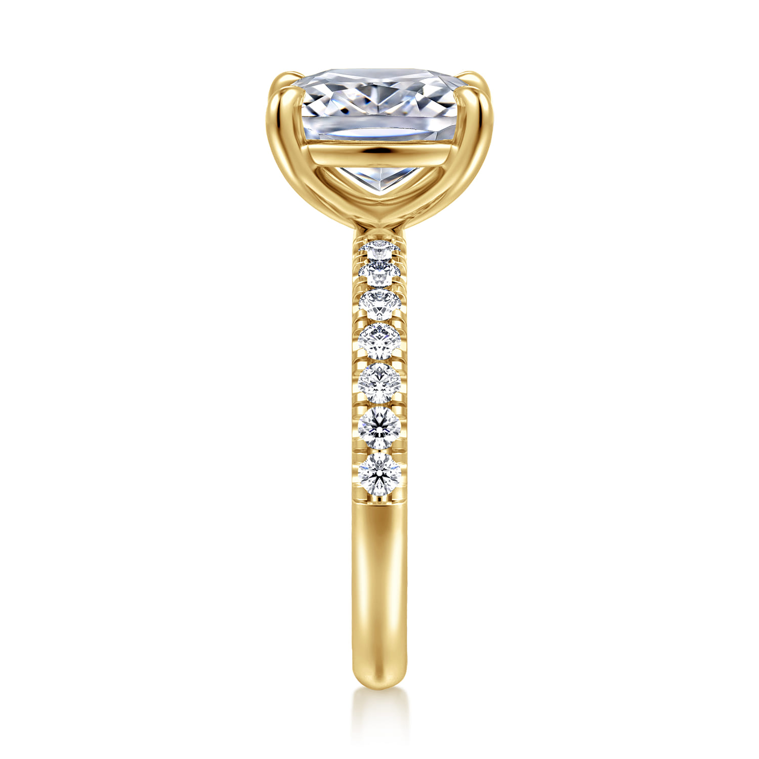 Winslow - 14K Yellow Gold Elongated Cushion Diamond Engagement Ring - 0.35 ct - Shot 4