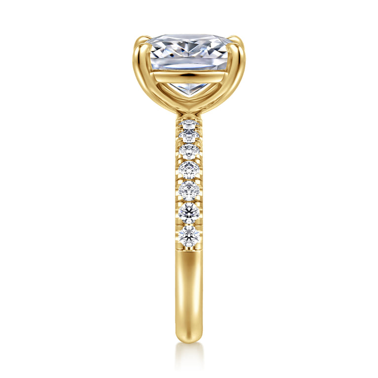 Winslow - 14K Yellow Gold Elongated Cushion Diamond Engagement Ring - 0.35 ct - Shot 4