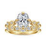 Clyde - 14K Yellow Gold Compass Prong Elongated Cushion Diamond Engagement Ring - 0.22 ct