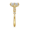 Clyde - 14K Yellow Gold Compass Prong Elongated Cushion Diamond Engagement Ring - 0.22 ct