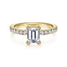 Amira - 14K Yellow Gold Emerald Cut Diamond Engagement Ring - 0.51 ct