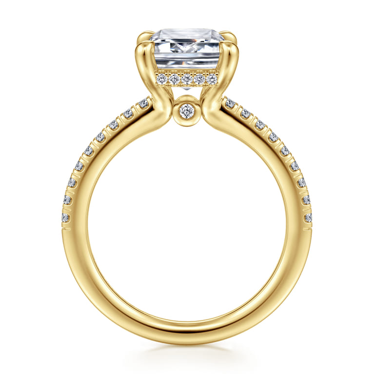 Broderick - 14K Yellow Gold Emerald Cut Diamond Engagement Ring - 0.33 ct - Shot 2