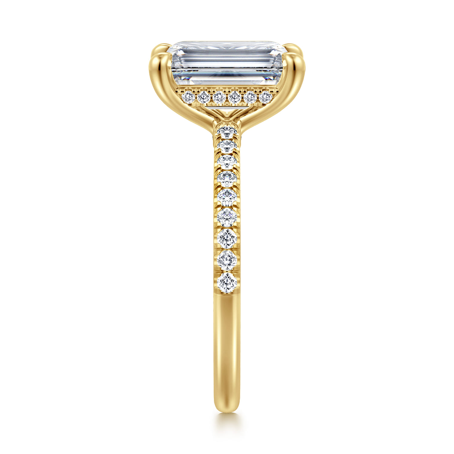Broderick - 14K Yellow Gold Emerald Cut Diamond Engagement Ring - 0.33 ct - Shot 4