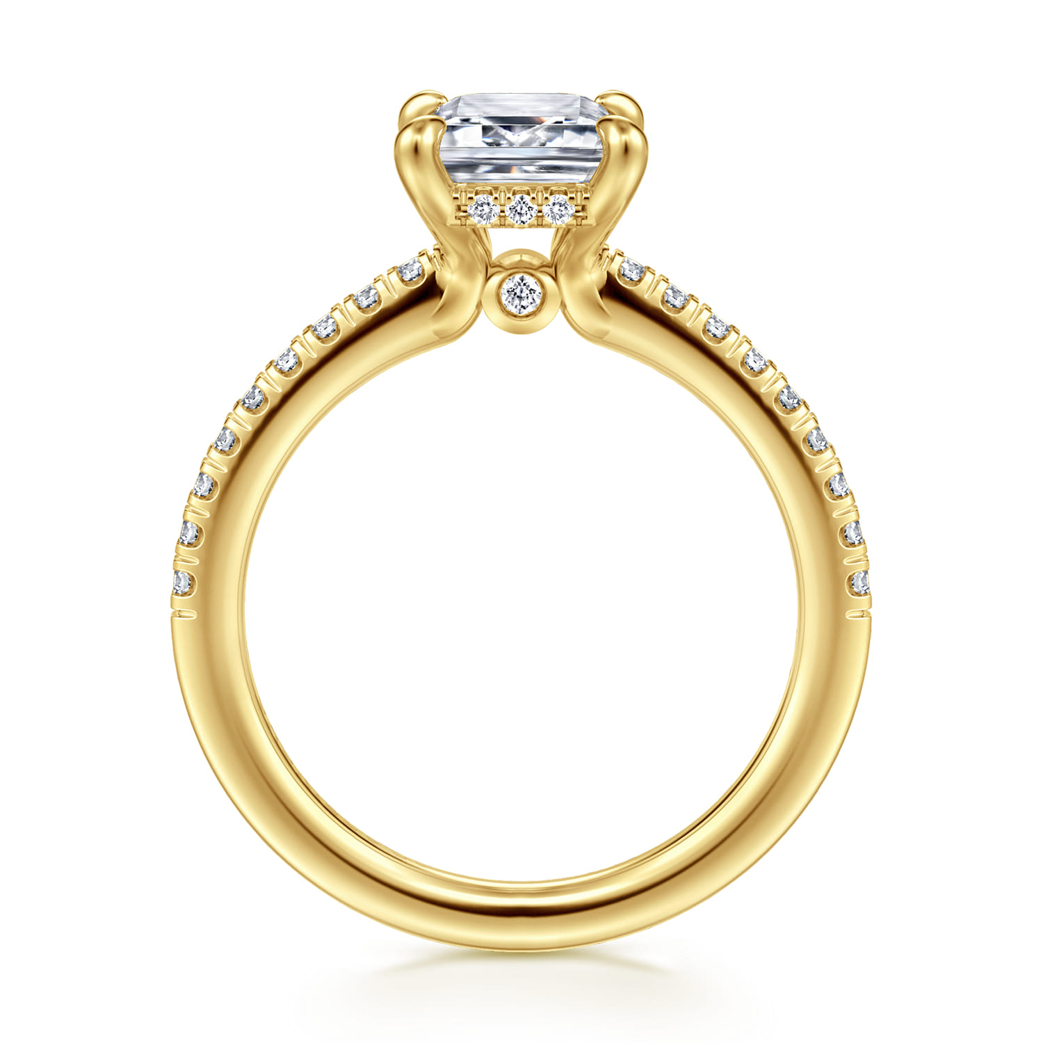 Broderick - 14K Yellow Gold Emerald Cut Diamond Engagement Ring - 0.31 ct - Shot 2