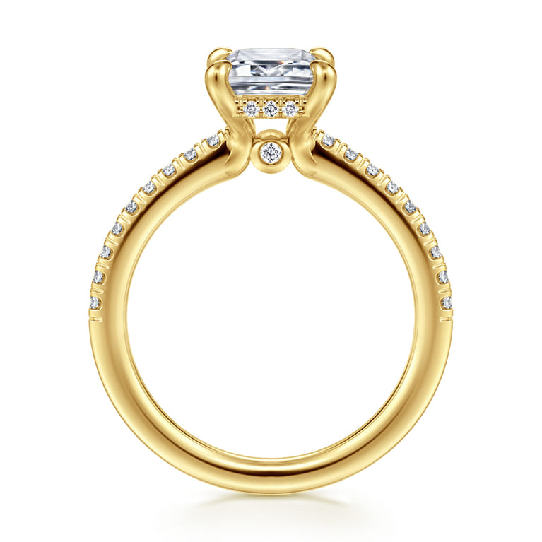 Broderick - 14K Yellow Gold Emerald Cut Diamond Engagement Ring - 0.31 ct - Shot 2