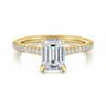 Abbie - 14K Yellow Gold Emerald Cut Diamond Engagement Ring - 0.21 ct