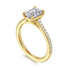 Abbie - 14K Yellow Gold Emerald Cut Diamond Engagement Ring - 0.21 ct