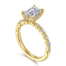 Lanna - 14K Yellow Gold Emerald Cut Diamond Engagement Ring - 0.3 ct