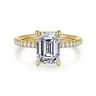Franka - 14K Yellow Gold Emerald Cut Diamond Engagement Ring - 0.3 ct