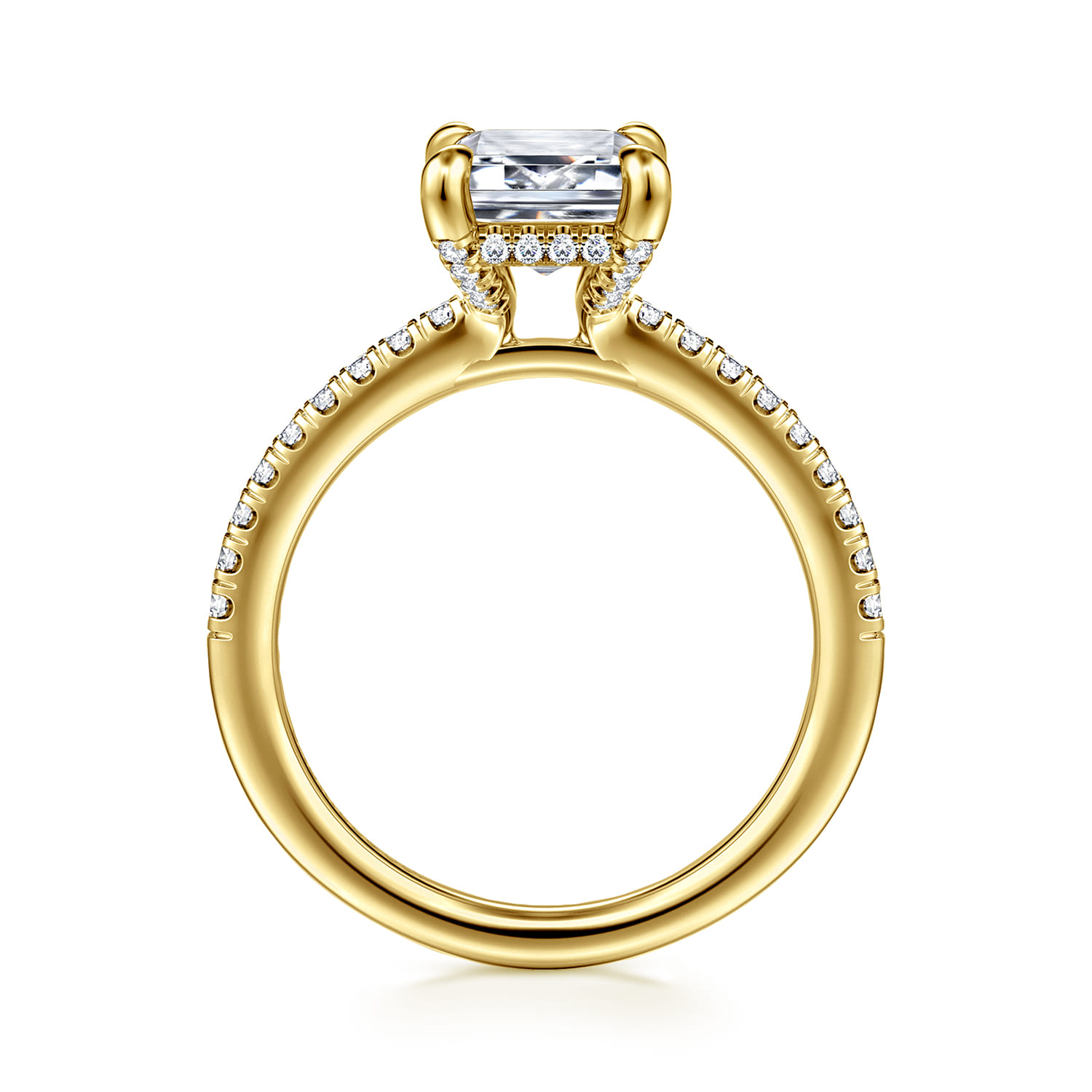 Franka - 14K Yellow Gold Emerald Cut Diamond Engagement Ring - 0.3 ct - Shot 2