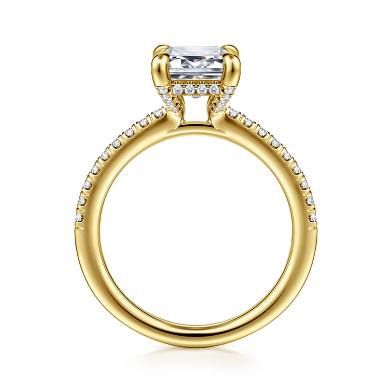 Franka - 14K Yellow Gold Emerald Cut Diamond Engagement Ring - 0.3 ct - Shot 2