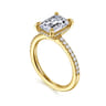 Franka - 14K Yellow Gold Emerald Cut Diamond Engagement Ring - 0.3 ct