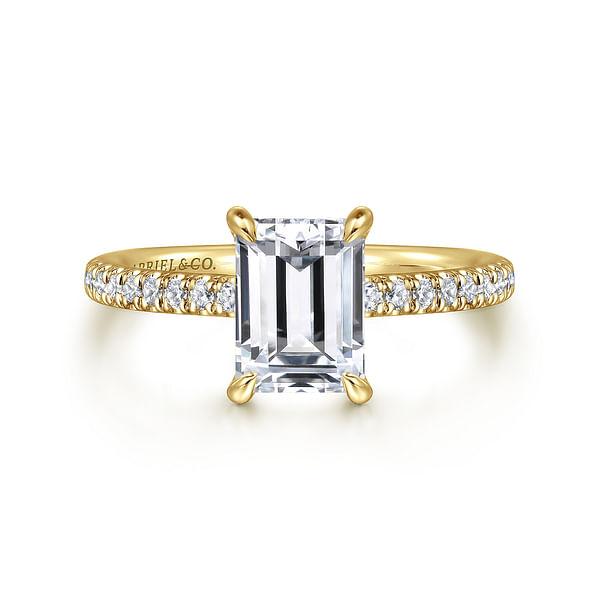 14K Yellow Gold Emerald Cut Natural Gemstone Necklaces