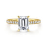 Franka - 14K Yellow Gold Emerald Cut Hidden Halo Diamond Engagement Ring - 0.3 ct