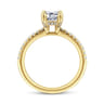 Franka - 14K Yellow Gold Emerald Cut Hidden Halo Diamond Engagement Ring - 0.3 ct