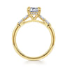 Eva - 14K Yellow Gold Emerald Cut Diamond Engagement Ring - 0.3 ct