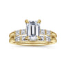 Eva - 14K Yellow Gold Emerald Cut Diamond Engagement Ring - 0.3 ct