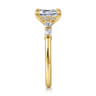 Eva - 14K Yellow Gold Emerald Cut Diamond Engagement Ring - 0.3 ct
