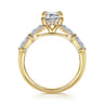 Flores - 14K Yellow Gold Emerald Cut Five Stone Diamond Engagement Ring - 0.6 ct