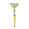 Flores - 14K Yellow Gold Emerald Cut Five Stone Diamond Engagement Ring - 0.6 ct