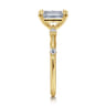 Frances - 14K Yellow Gold Emerald Cut Diamond Engagement Ring - 0.12 ct