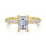 Kim - 14K Yellow Gold Emerald Cut Diamond Engagement Ring - 0.4 ct