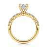 Kim - 14K Yellow Gold Emerald Cut Diamond Engagement Ring - 0.4 ct