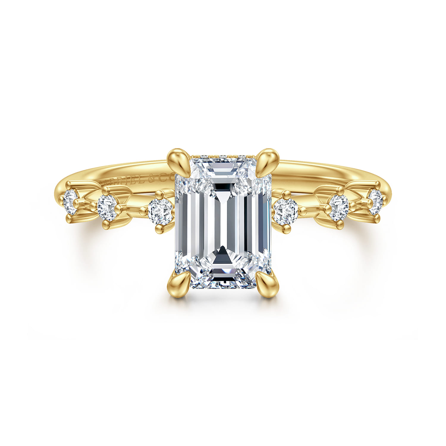 Joplin - 14K Yellow Gold Emerald Cut Diamond Engagement Ring - 0.16 ct - Shot 1