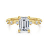 Joplin - 14K Yellow Gold Emerald Cut Diamond Engagement Ring - 0.16 ct