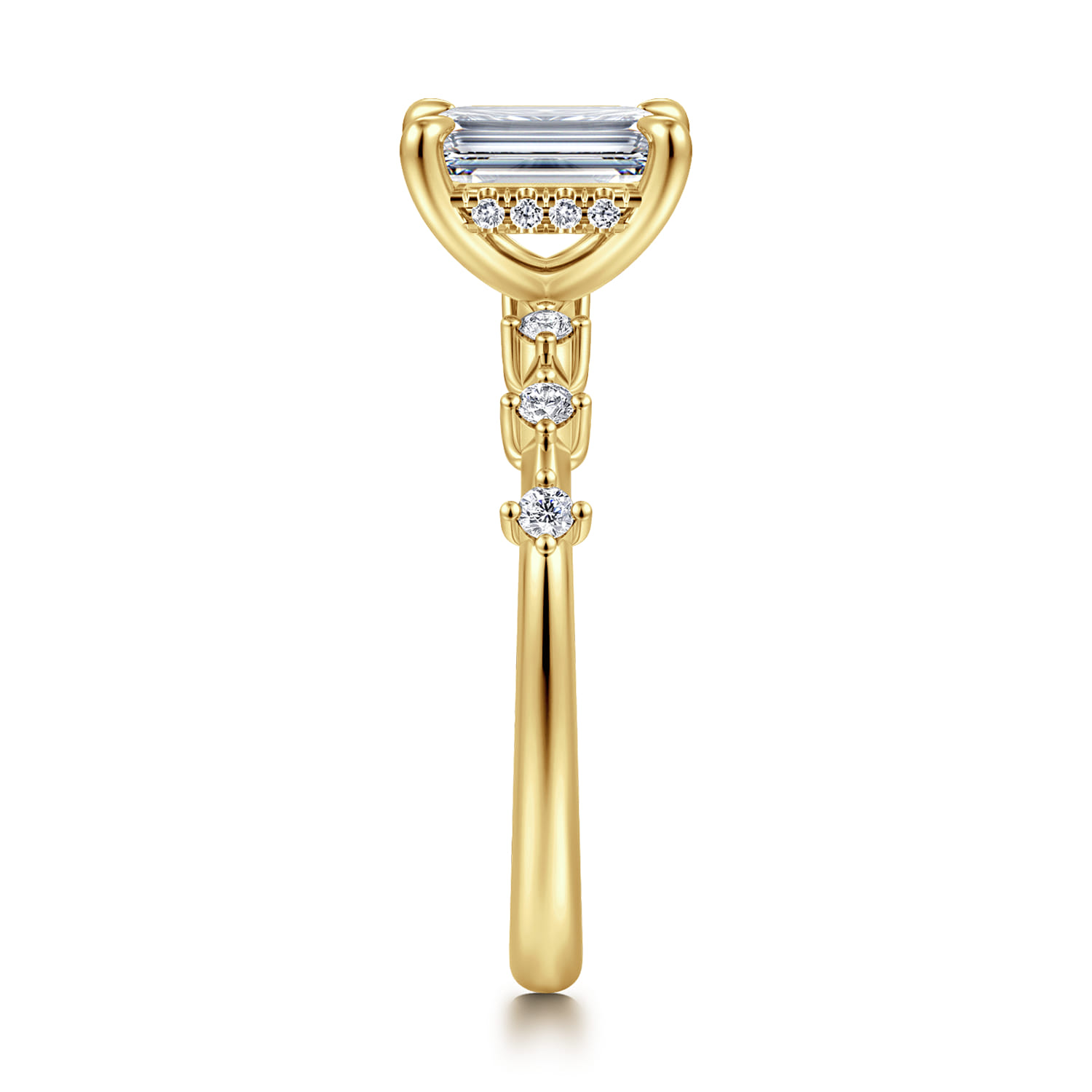 Joplin - 14K Yellow Gold Emerald Cut Diamond Engagement Ring - 0.16 ct - Shot 4