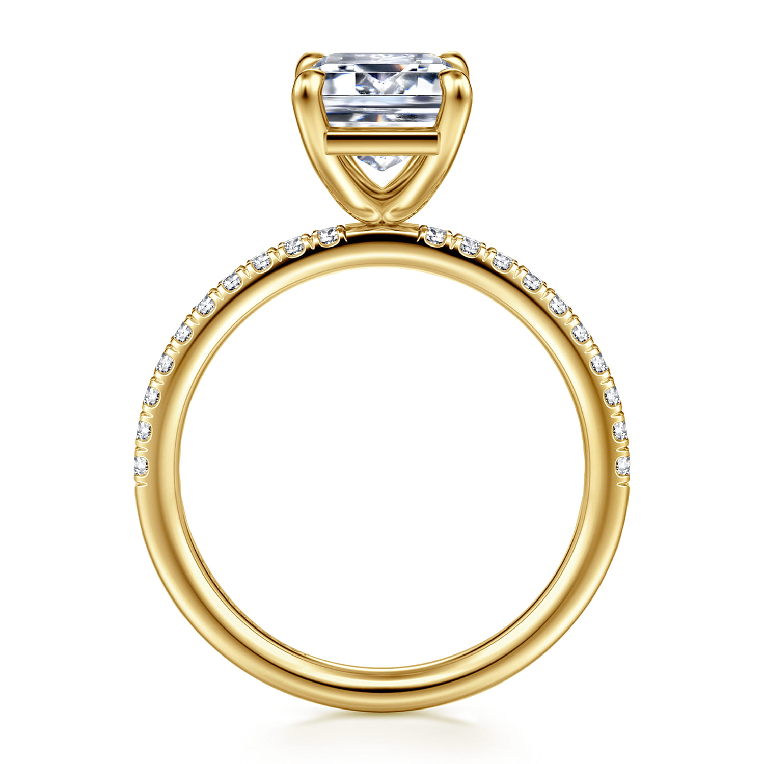 Twain - 14K Yellow Gold Emerald Cut Diamond Engagement Ring - 0.2 ct - Shot 2