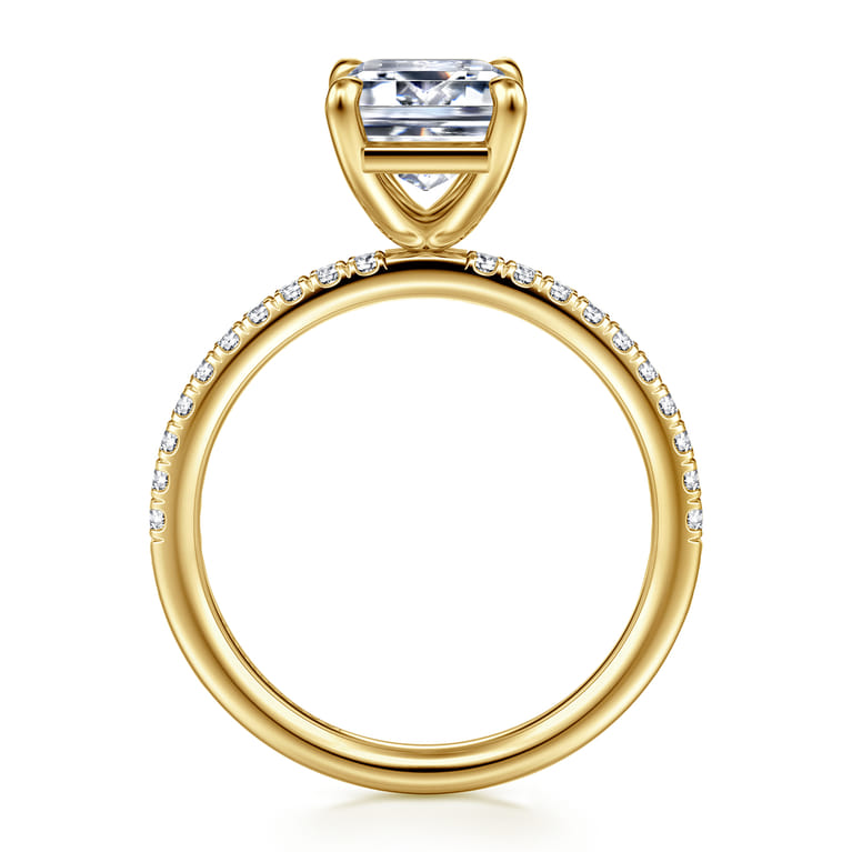 Twain - 14K Yellow Gold Emerald Cut Diamond Engagement Ring - 0.2 ct - Shot 2