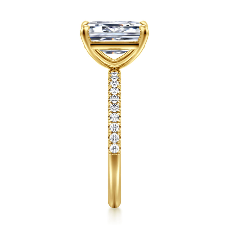 Twain - 14K Yellow Gold Emerald Cut Diamond Engagement Ring - 0.2 ct - Shot 4