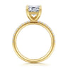 Twain - 14K Yellow Gold Emerald Cut Diamond Engagement Ring - 0.2 ct