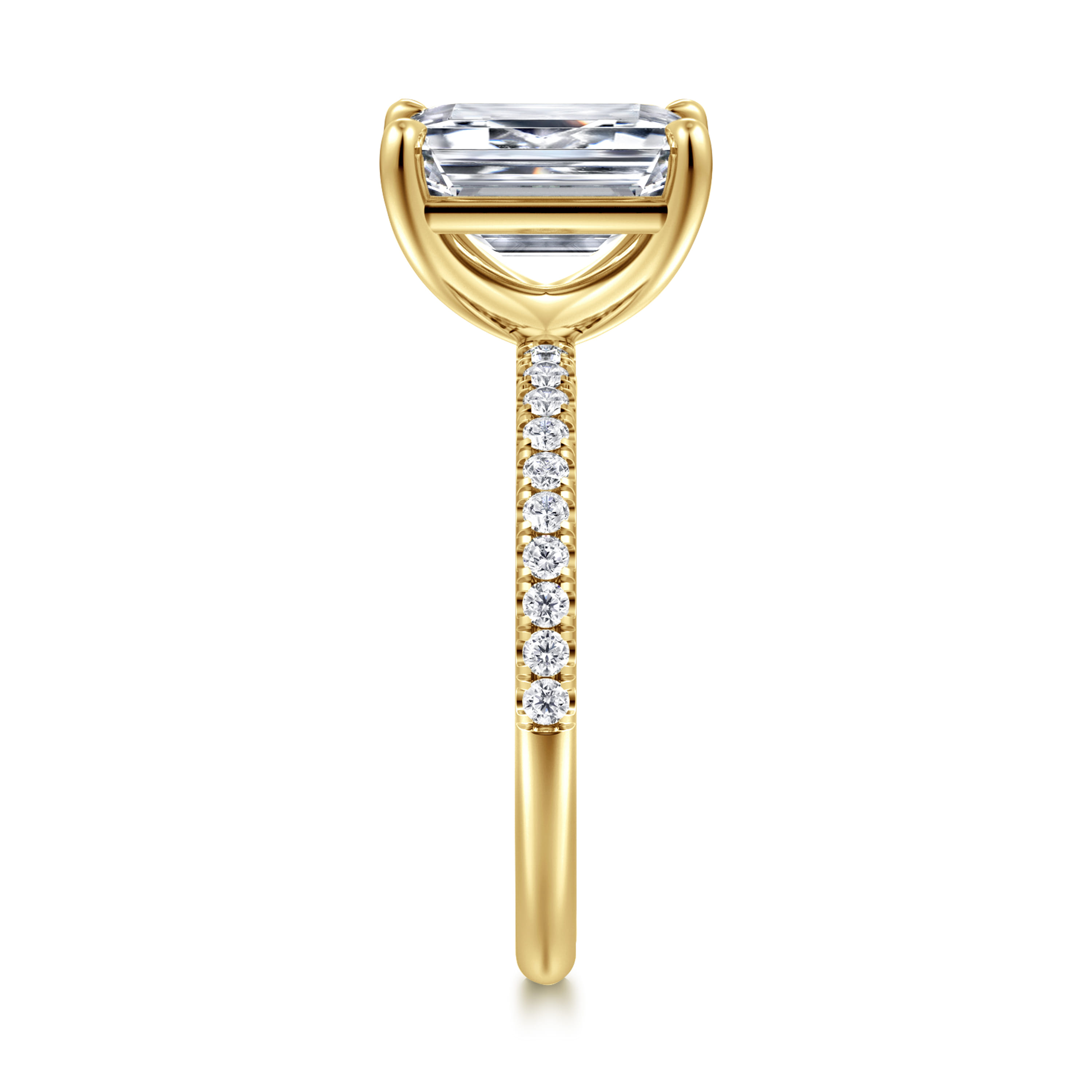 Twain - 14K Yellow Gold Emerald Cut Diamond Engagement Ring - 0.2 ct - Shot 4