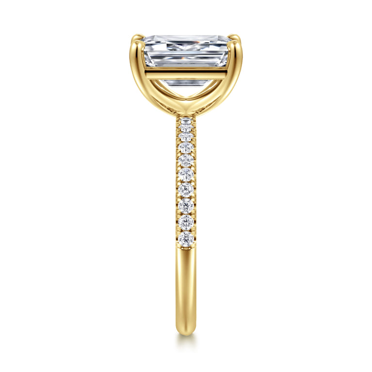 Twain - 14K Yellow Gold Emerald Cut Diamond Engagement Ring - 0.2 ct - Shot 4