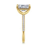 Twain - 14K Yellow Gold Emerald Cut Diamond Engagement Ring - 0.2 ct